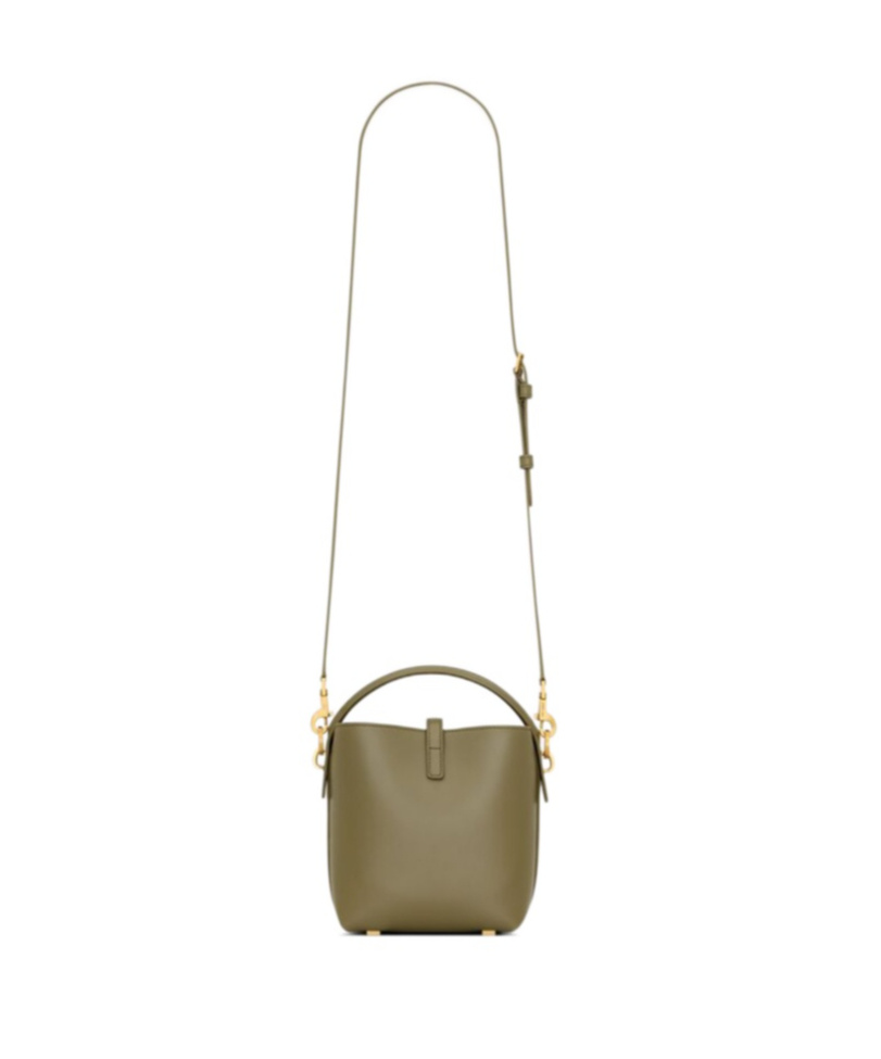 Saint Laurent Mini Le 37 Bucket Bag In Gray