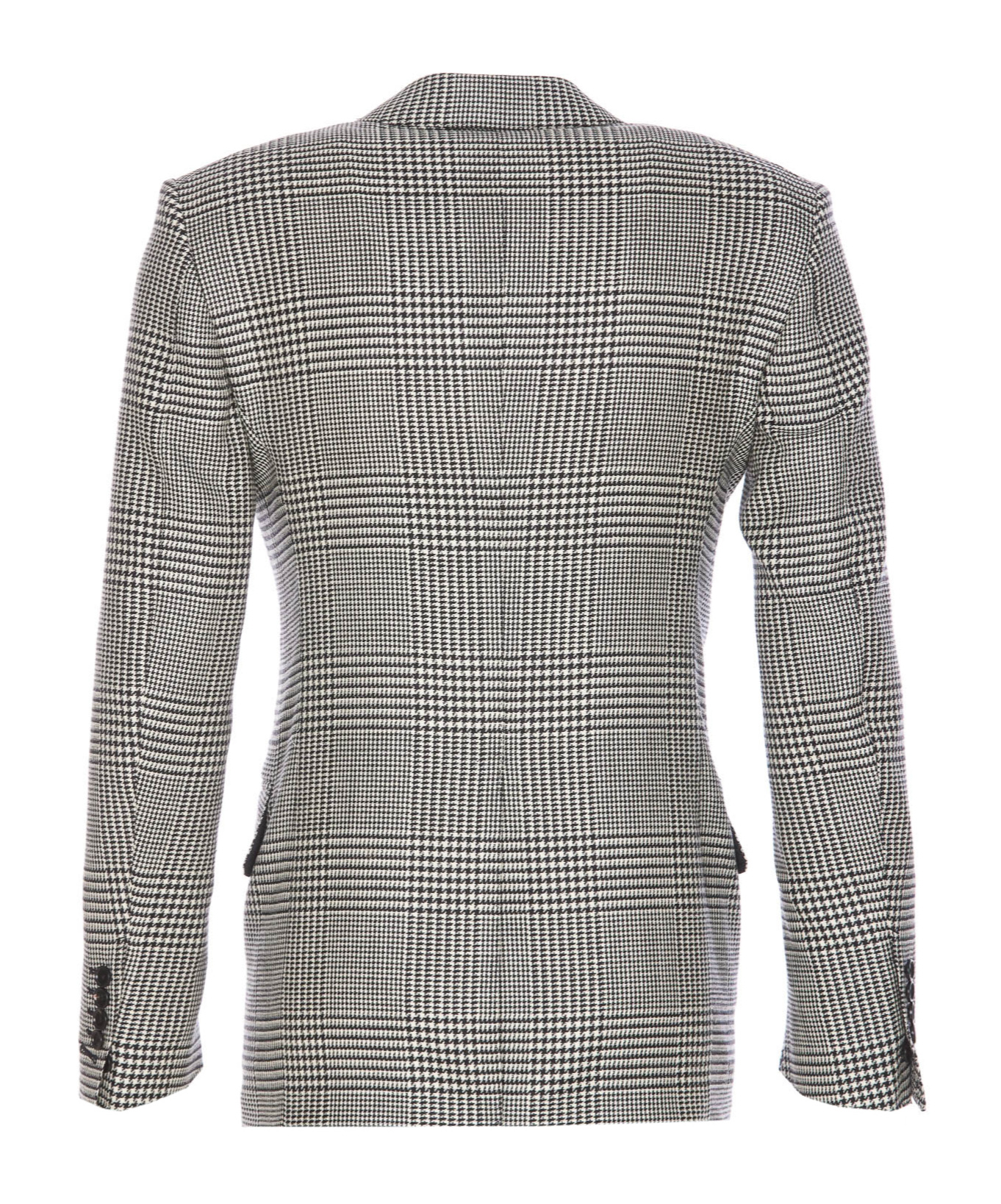 Tom Ford Prince Of Wales-pattern Blazer In Gray