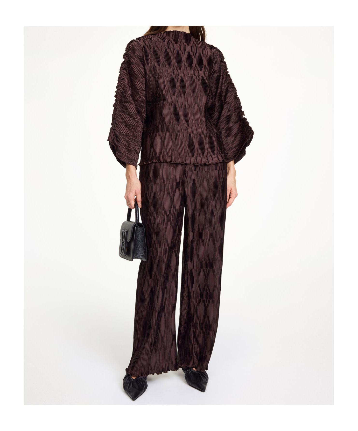 By Malene Birger Tralluman Pleated Blouse In Burgundy