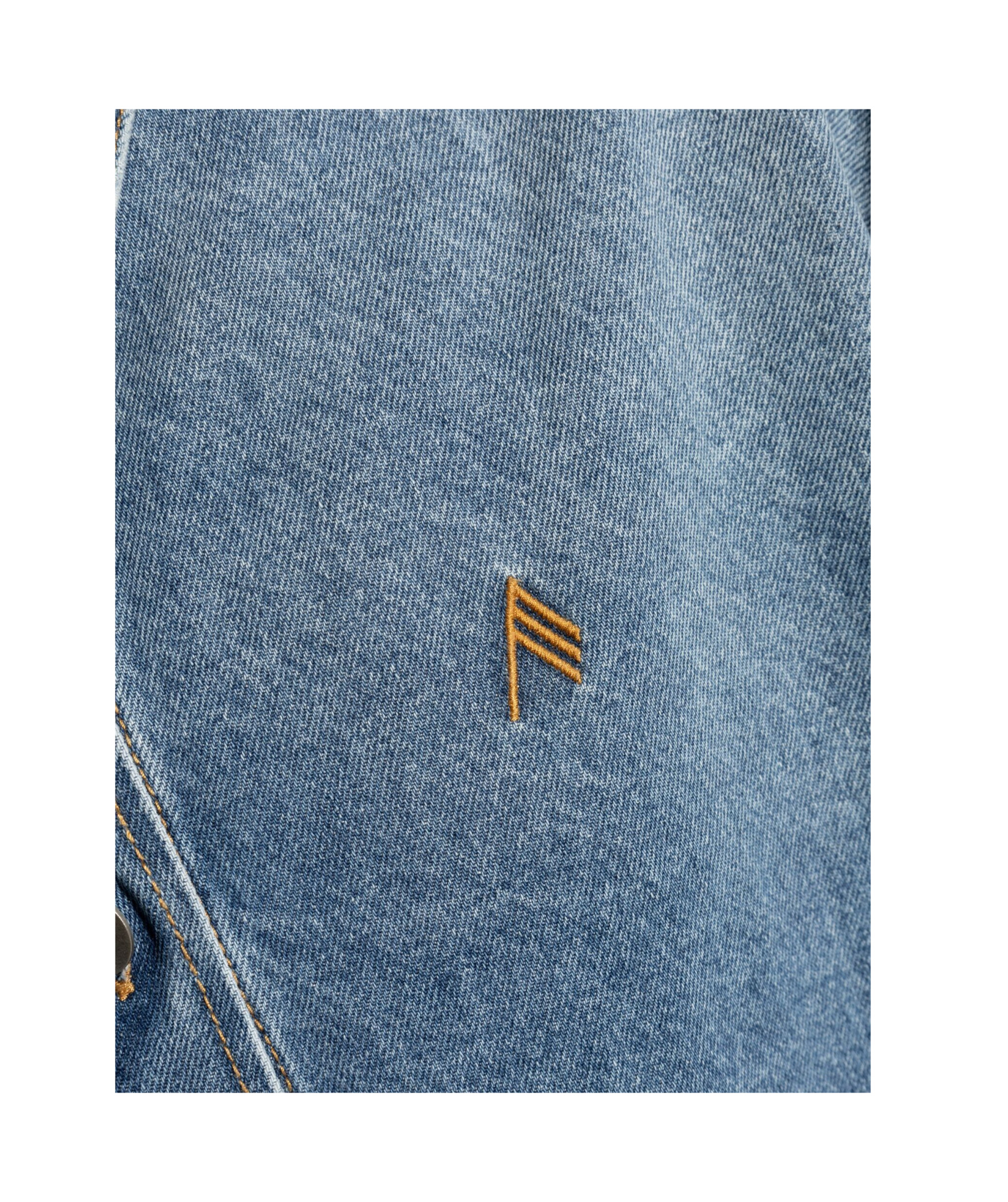 Attico Diana Denim Shirt Long Sleeves In Blue