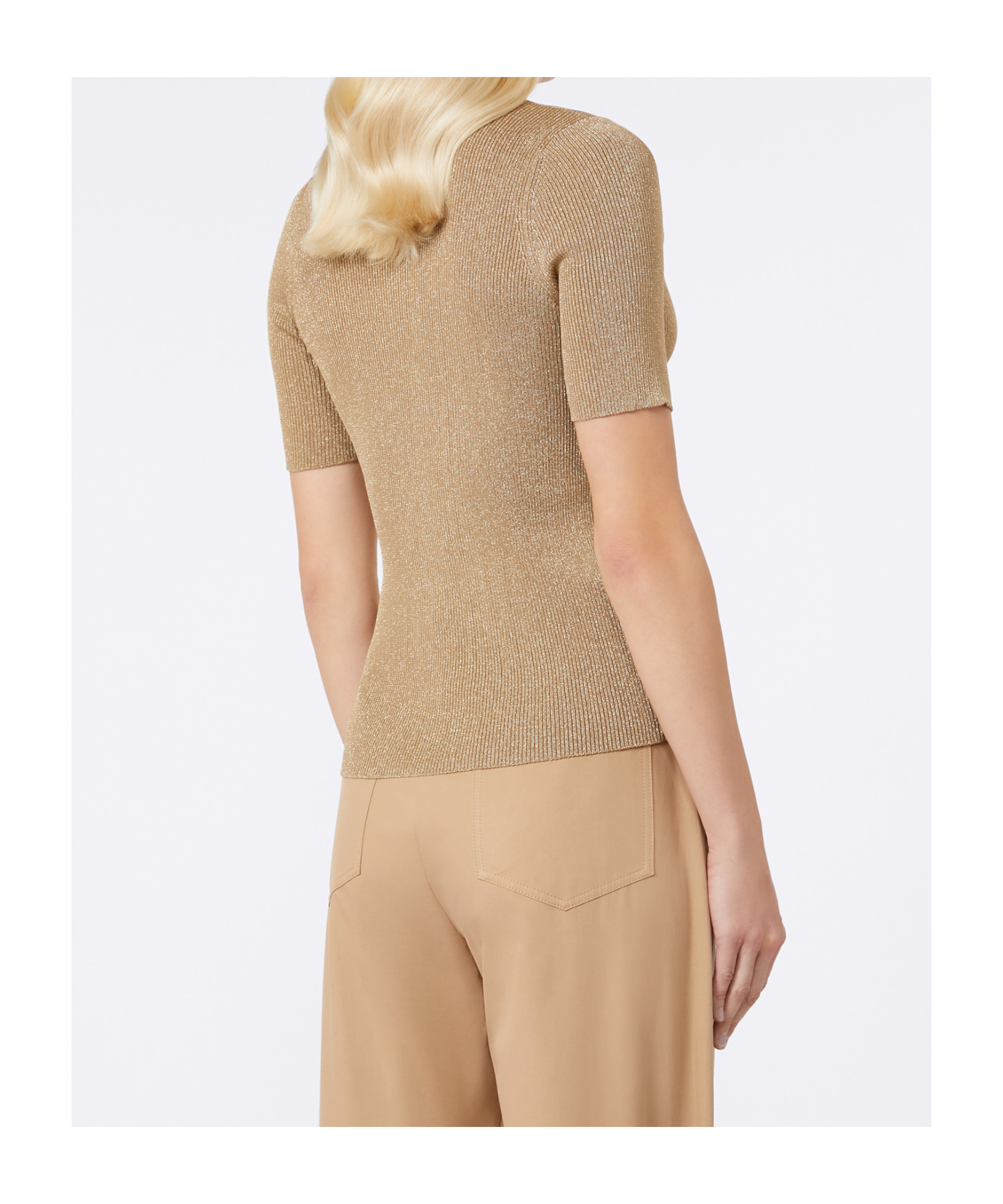 Max Mara Slim-fit Lurex Sweater In Brown