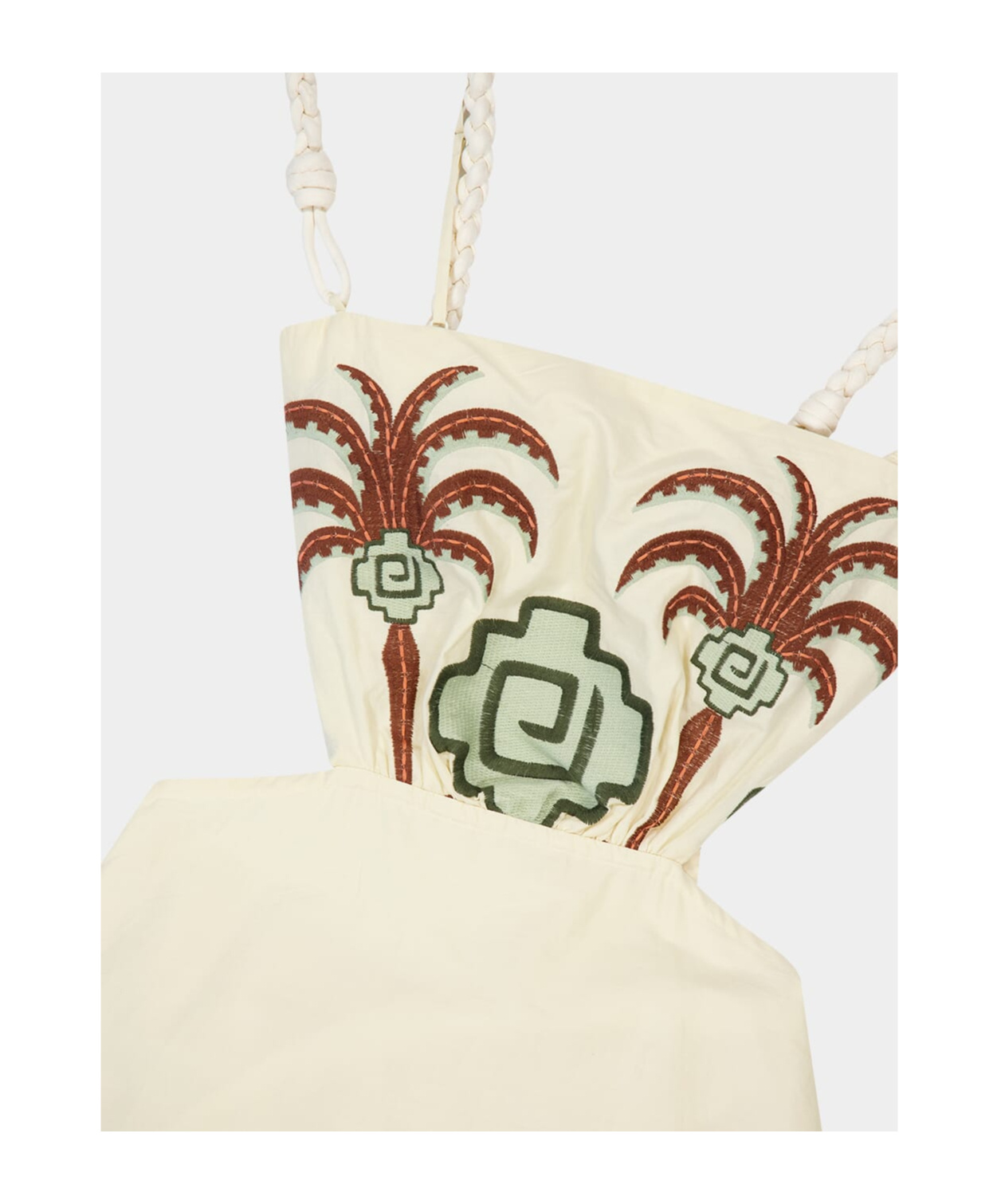 Johanna Ortiz Tributaries Palm-tree Embroidered Cut-out Maxi Dress In Multi