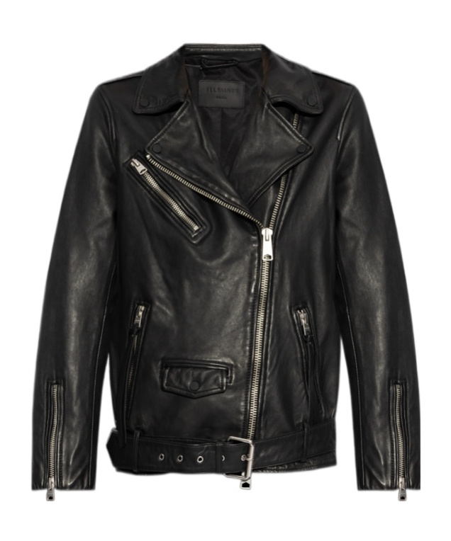 Allsaints Billie Leather Biker Jacket In Black