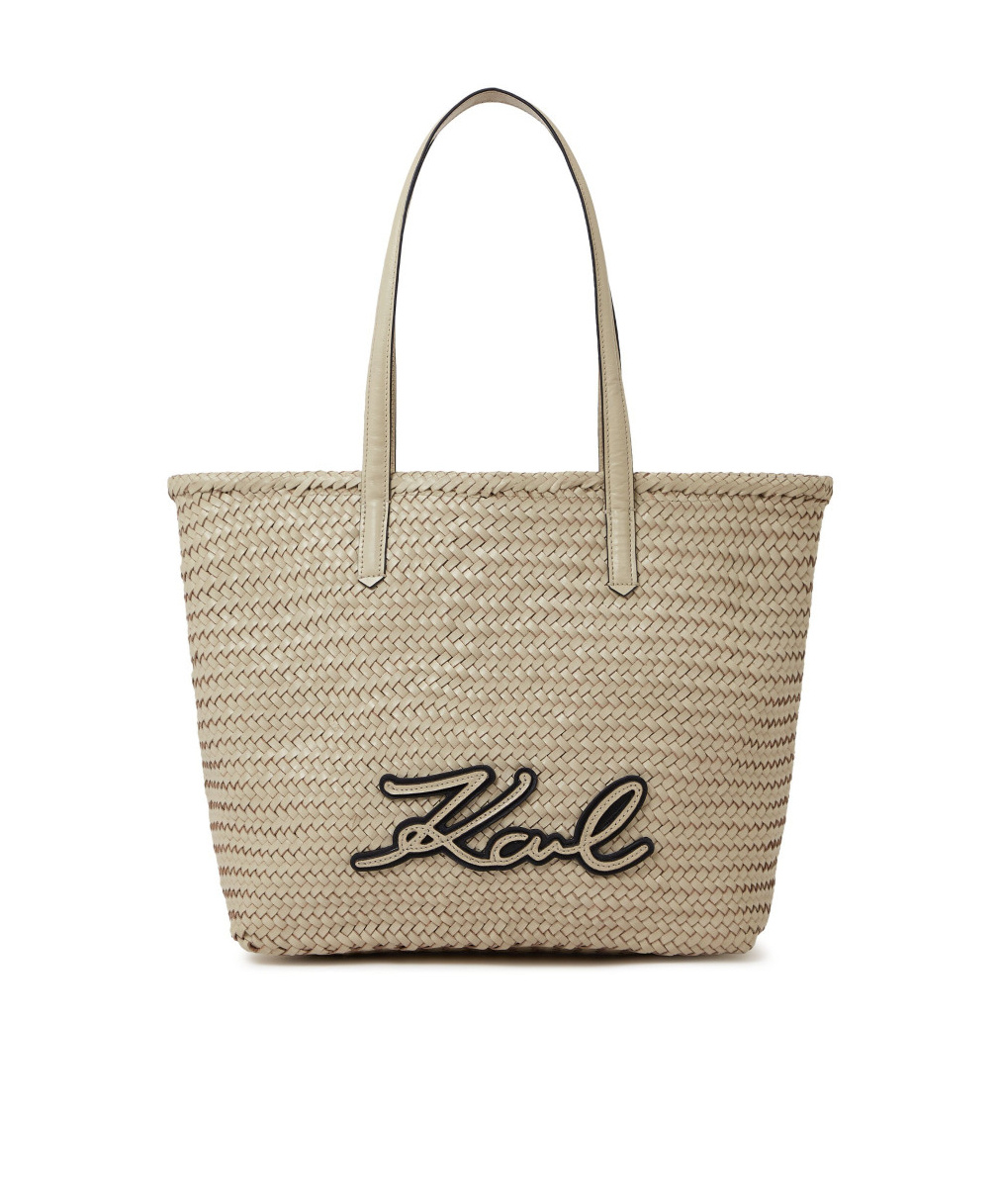 Karl Lagerfeld K/signature Braid Medium Shoulder Bag In Gray