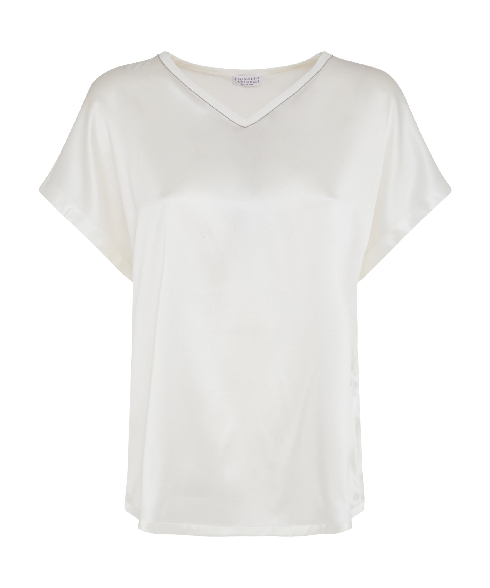 Brunello Cucinelli Satin Blouse In White