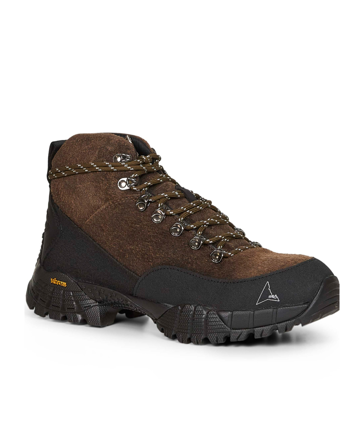 Roa Andreas Lace-up Suede-blend Boots In Brown