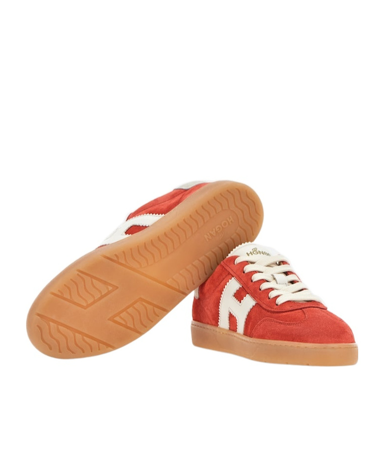 Hogan Cool Leather And Suede Sneakers In Red