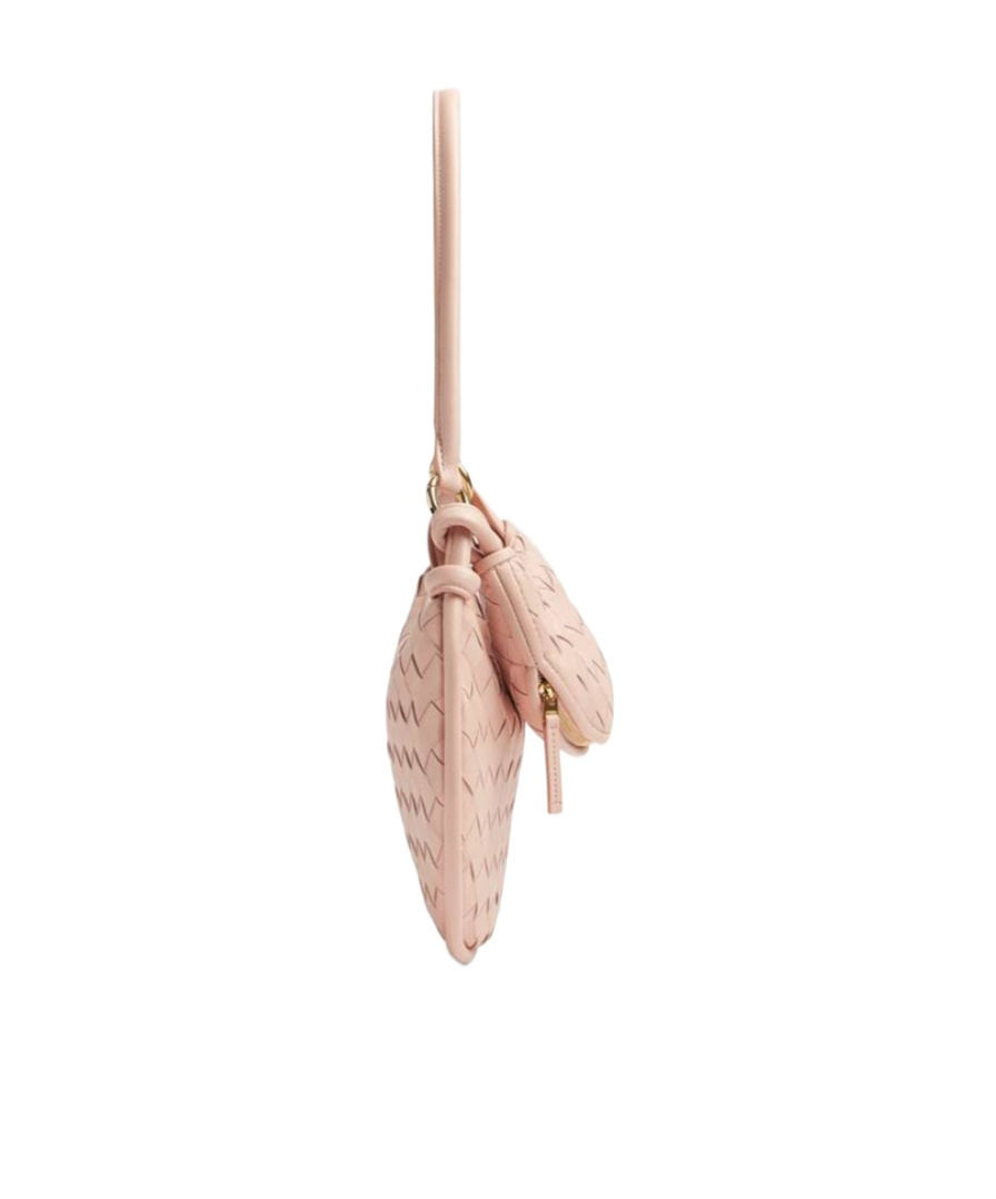 Bottega Veneta Gemelli Small Intrecciato Shoulder Bag In Nude
