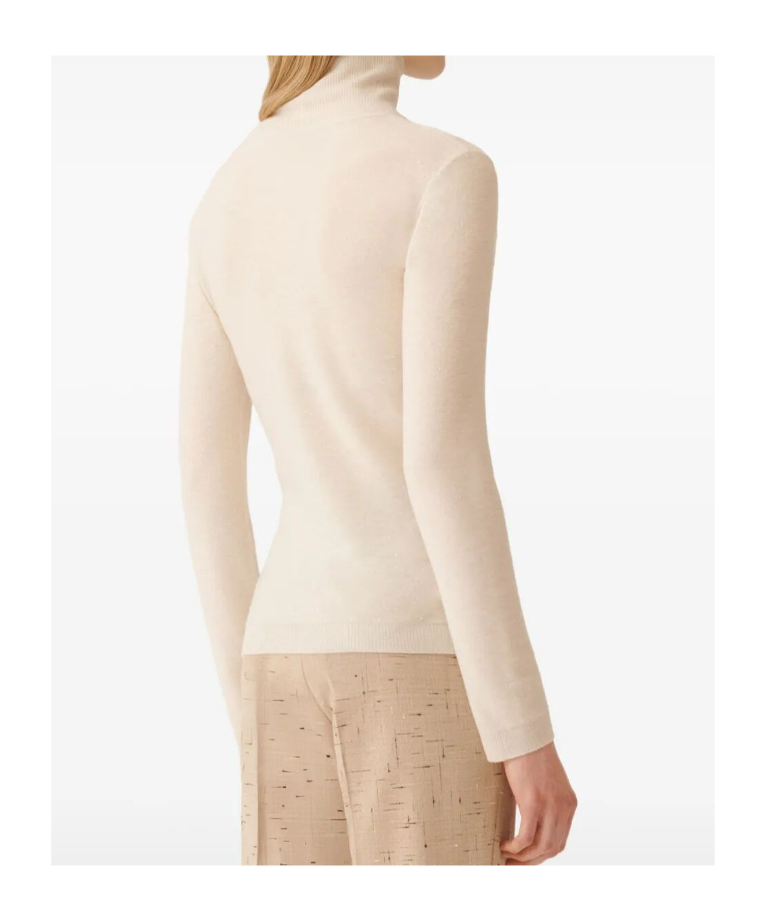 Fabiana Filippi Sequin Embellishment Wool Turtleneck Sweater In Pink