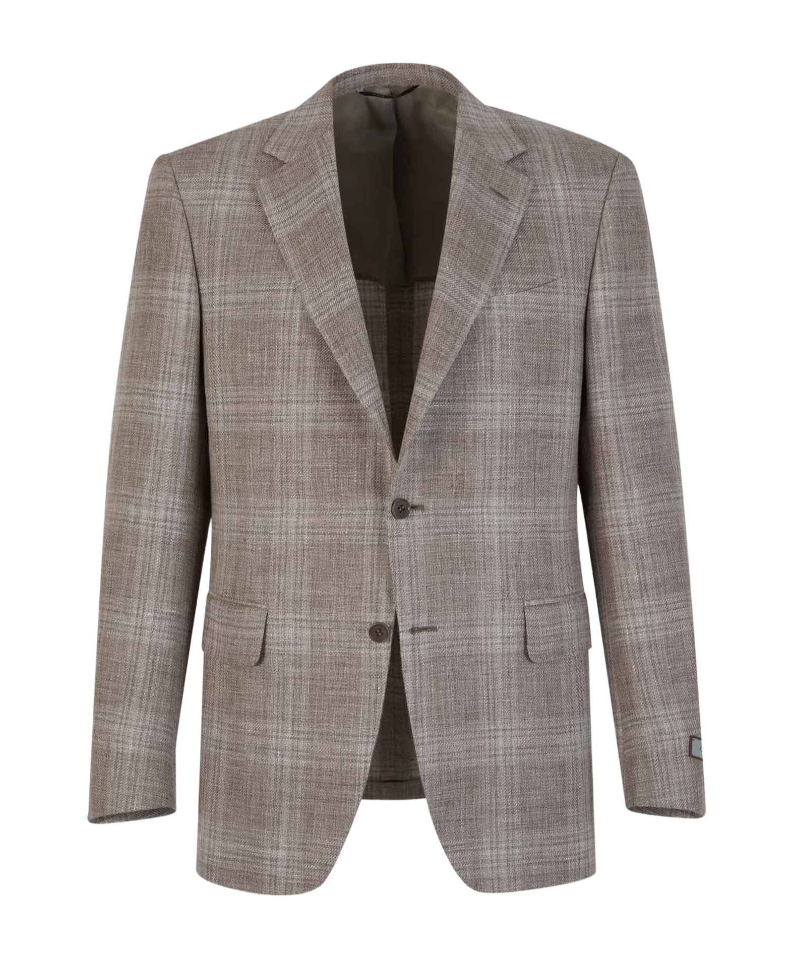 Canali Long-sleeved Plaid Blazer In Gray