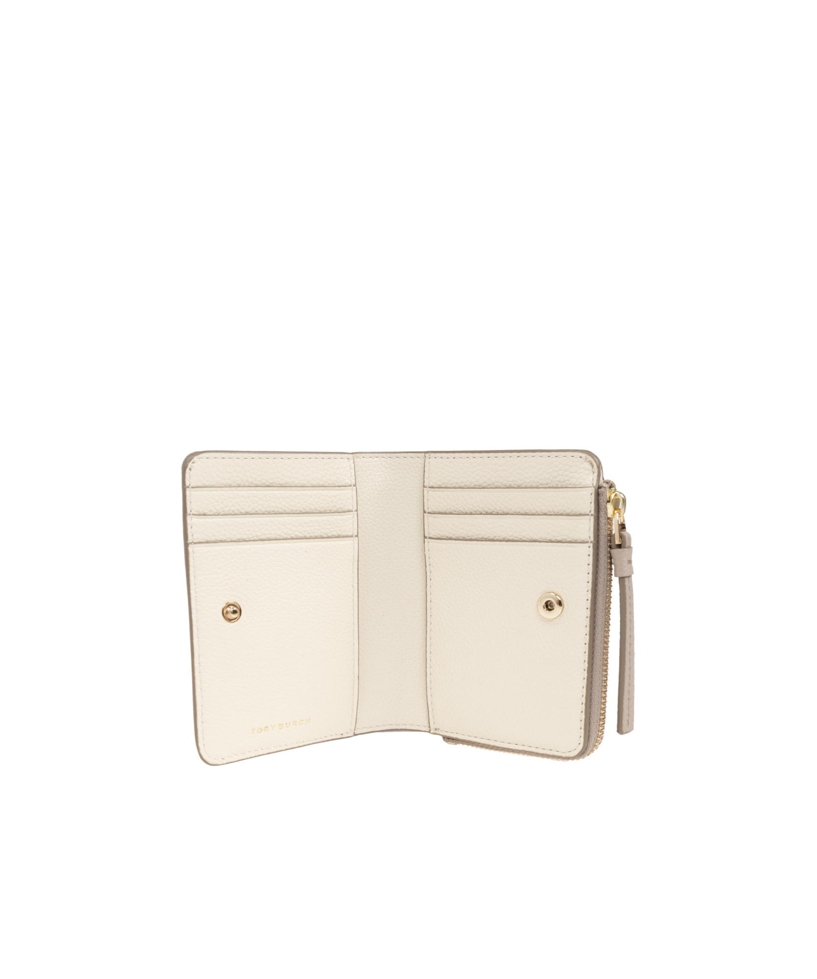 Tory Burch Leather Wallet With Logo In Nude
