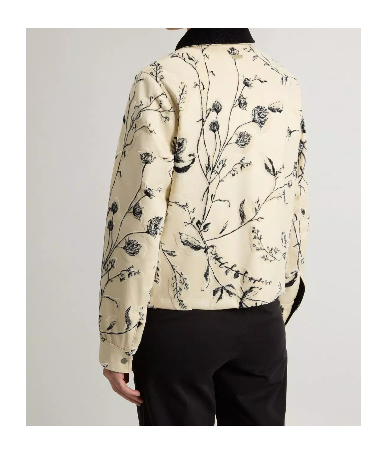 Woolrich Floral-print Velvet Jacket In Neutral