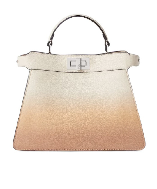 Fendi Small Peekaboo Gradient-effect Tote Bag In Brown