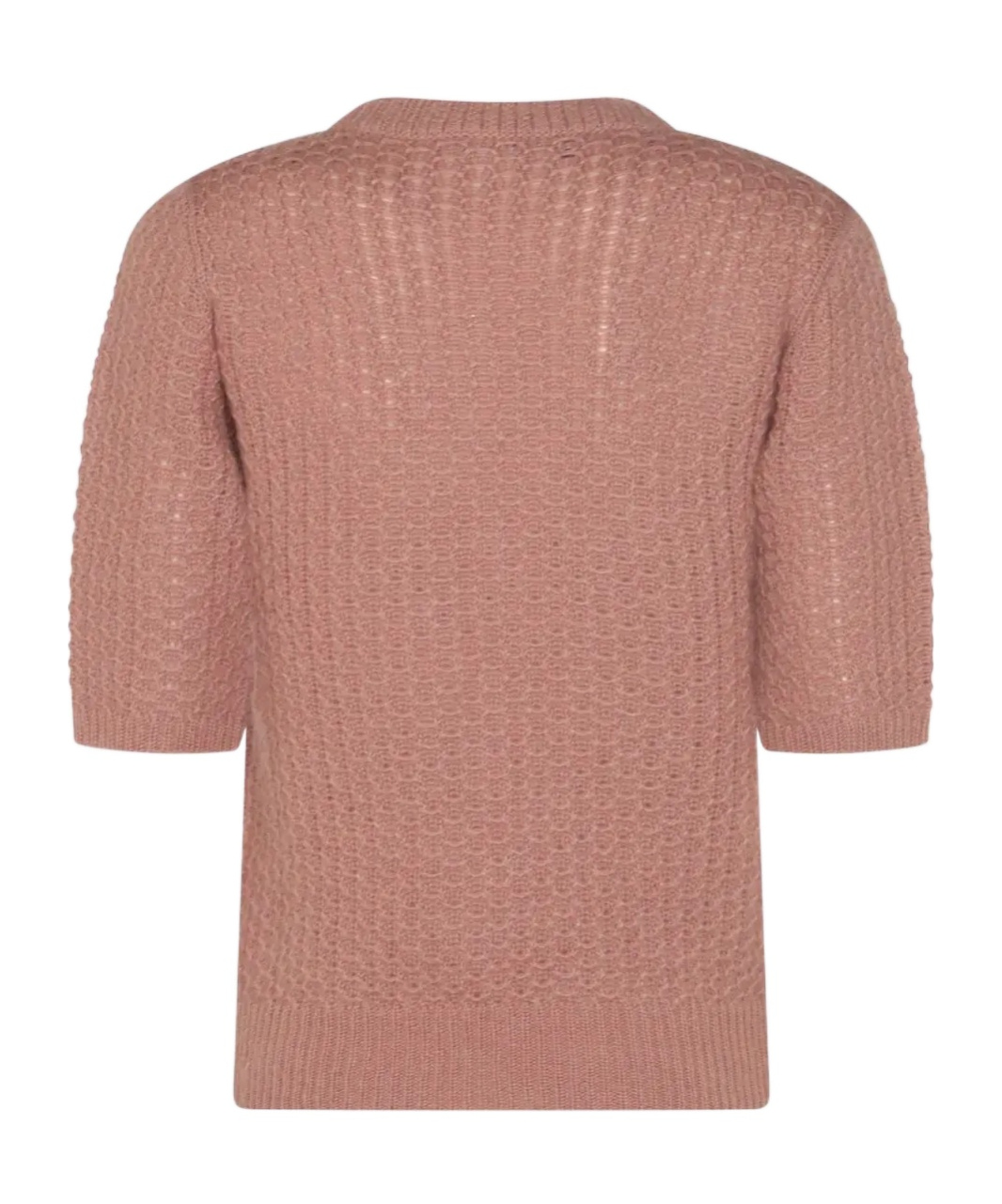 Fabiana Filippi Knit Crewneck Mid-length Ribbed Textured In Pink