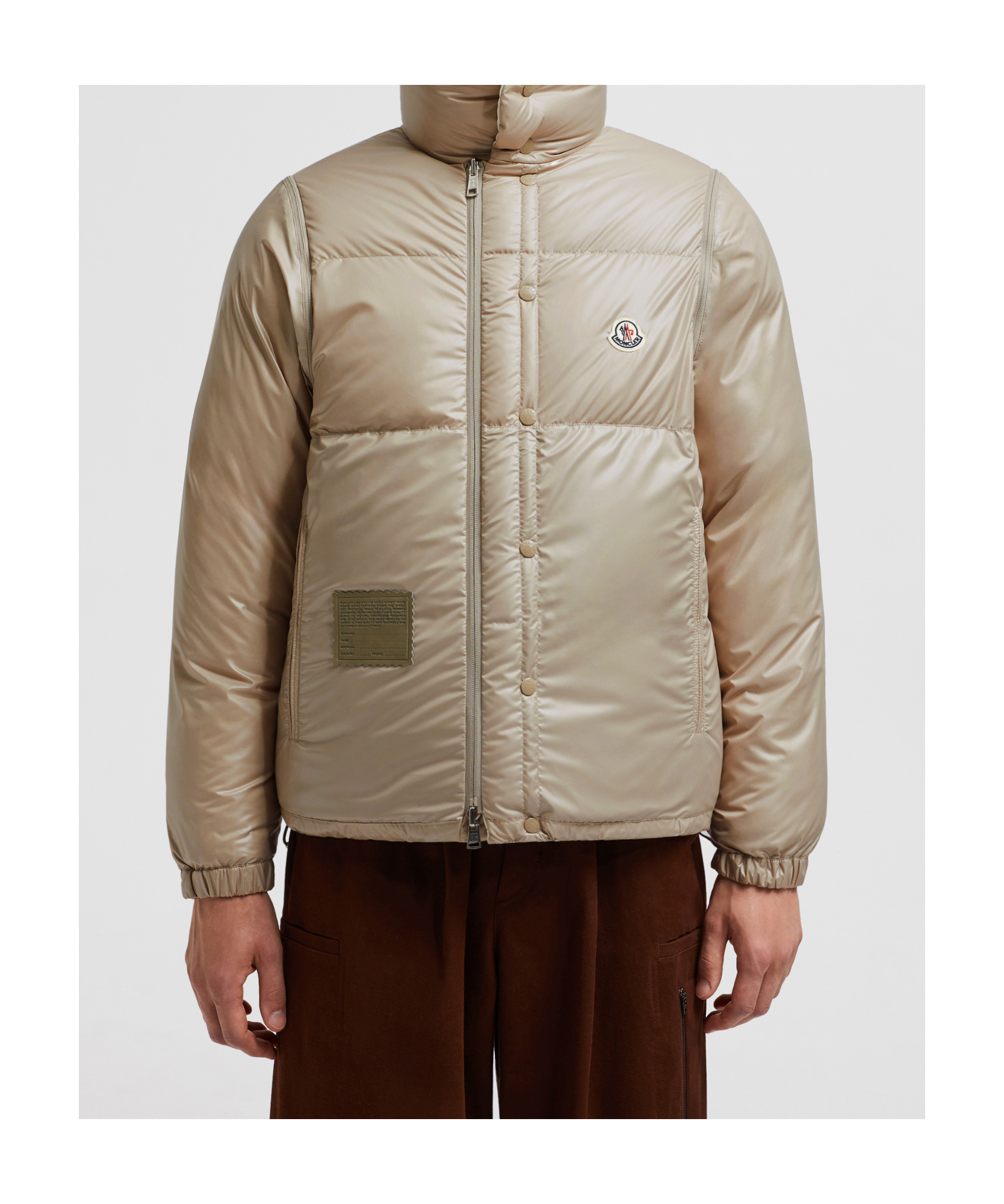 Moncler Double-sided Short Down Jacket In White