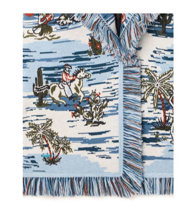 Alanui Tex-hawaii Roundtrip Fringed Tapestry Cardigan In Multi