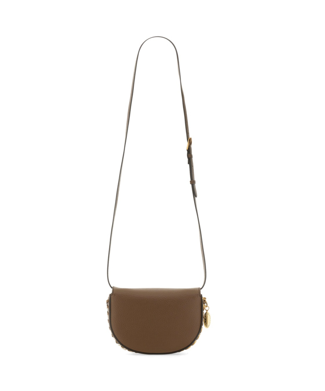 Stella Mccartney Logo Charm Chain-detailed Shoulder Bag In Green
