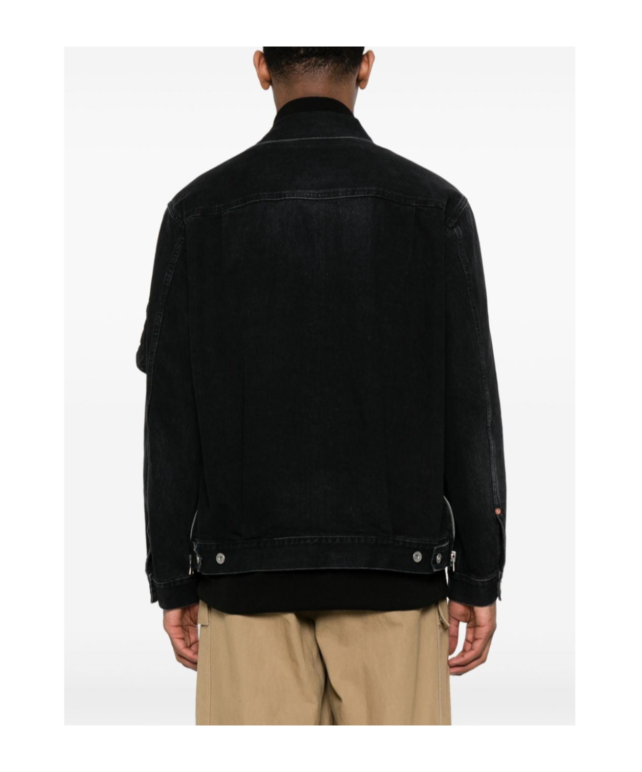 Sacai Contrast-panel Jacket In Black