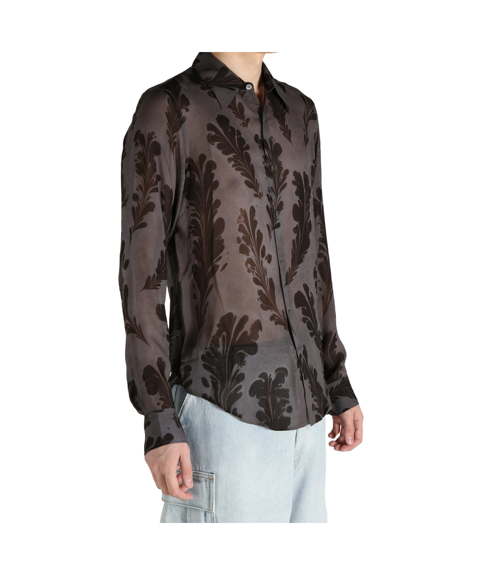 Dries Van Noten Long-sleeved Shirt In Black