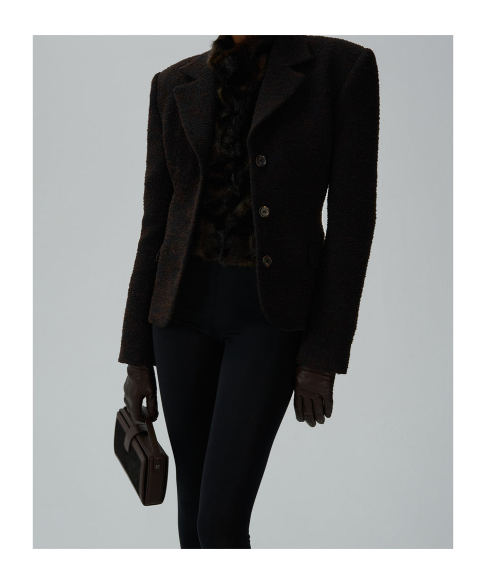 Magda Butrym Bouclé Blazer In Black