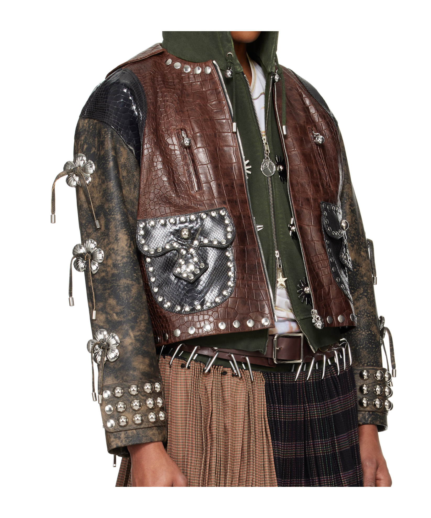Chopova Lowena Brown Afterclap Leather Jacket In Brown