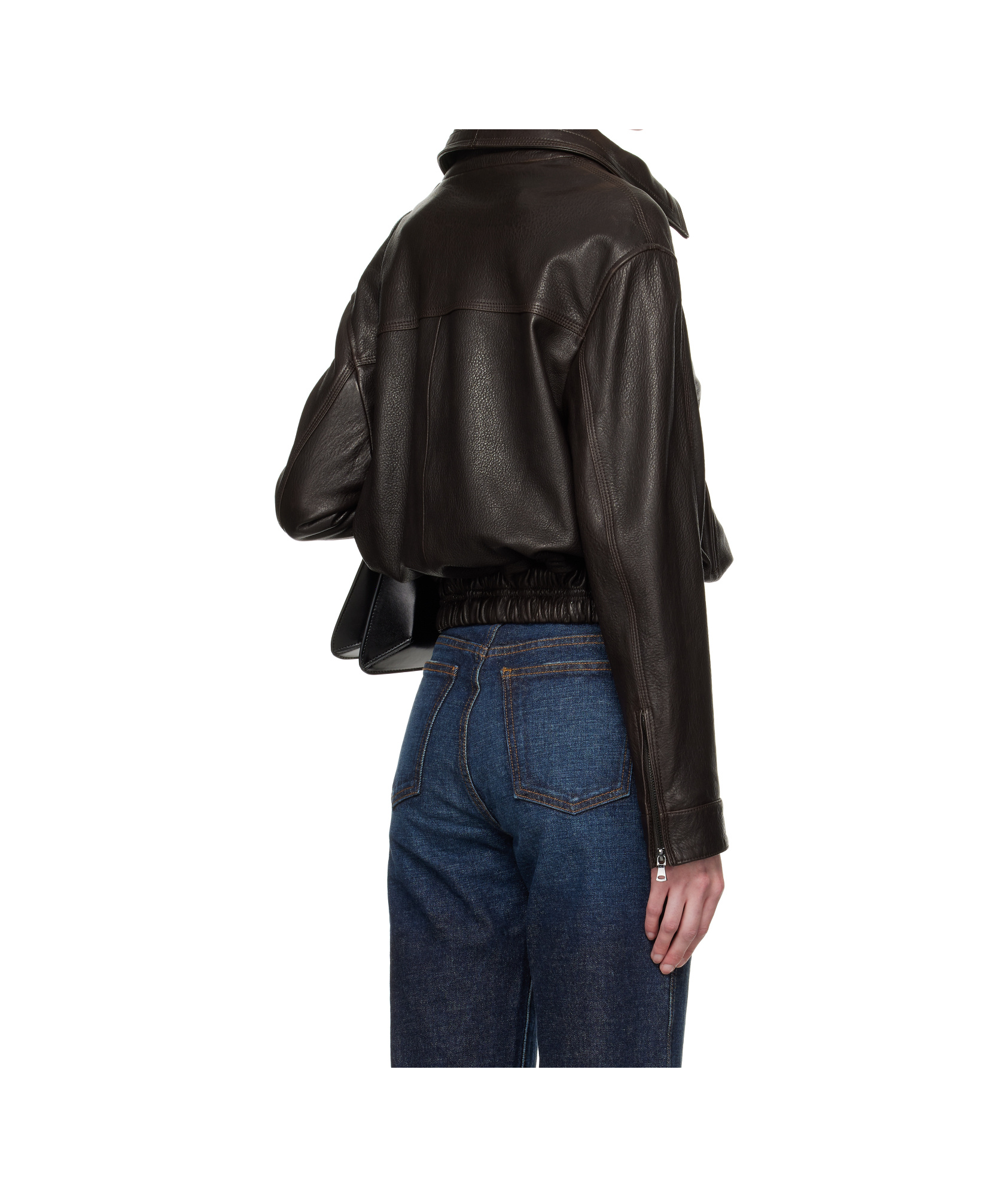 Nour Hammour Clint Long-sleeved Leather Jacket In Black