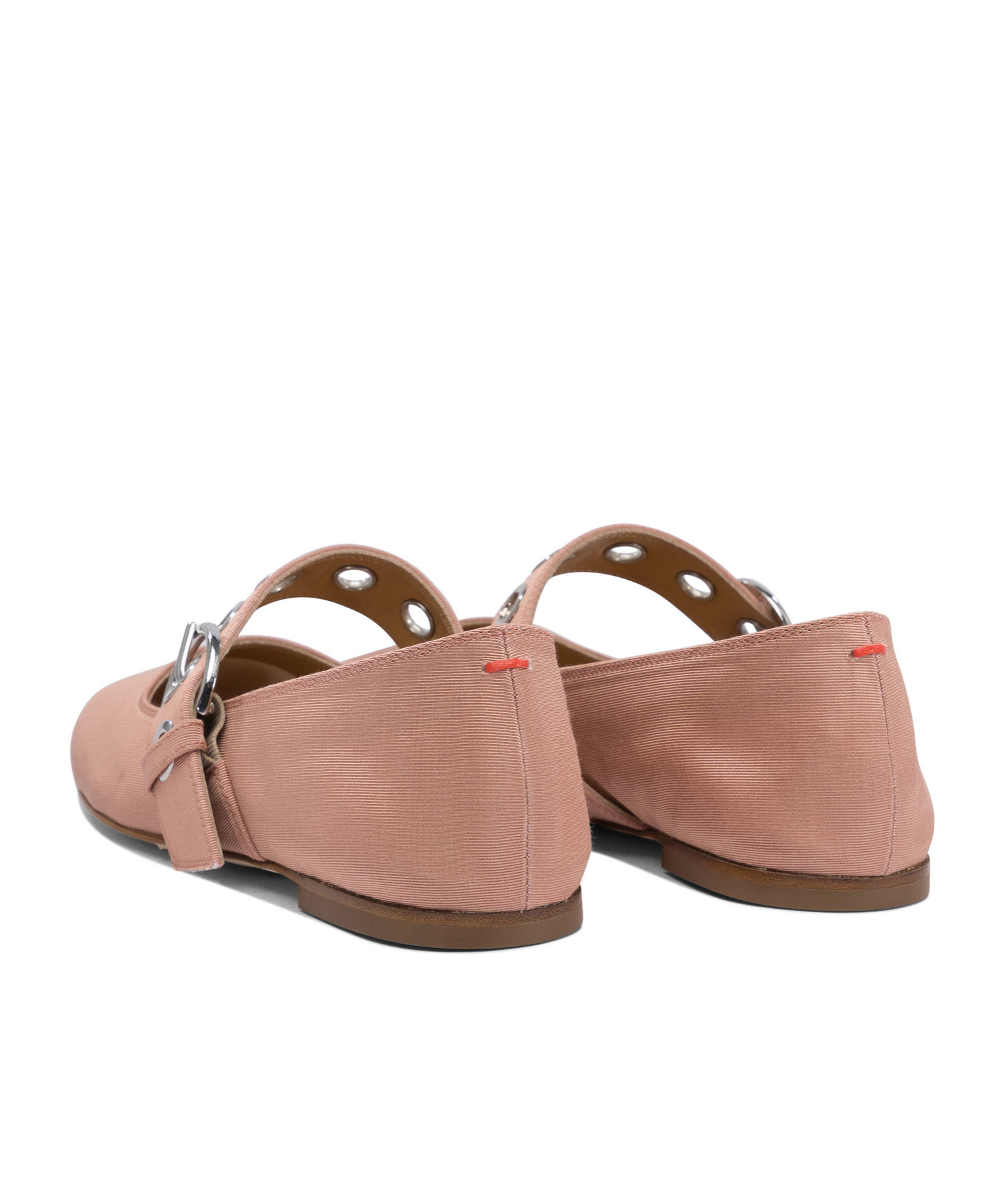 Aeyde Uma Eyelet-buckle Ballet Flats In Nude
