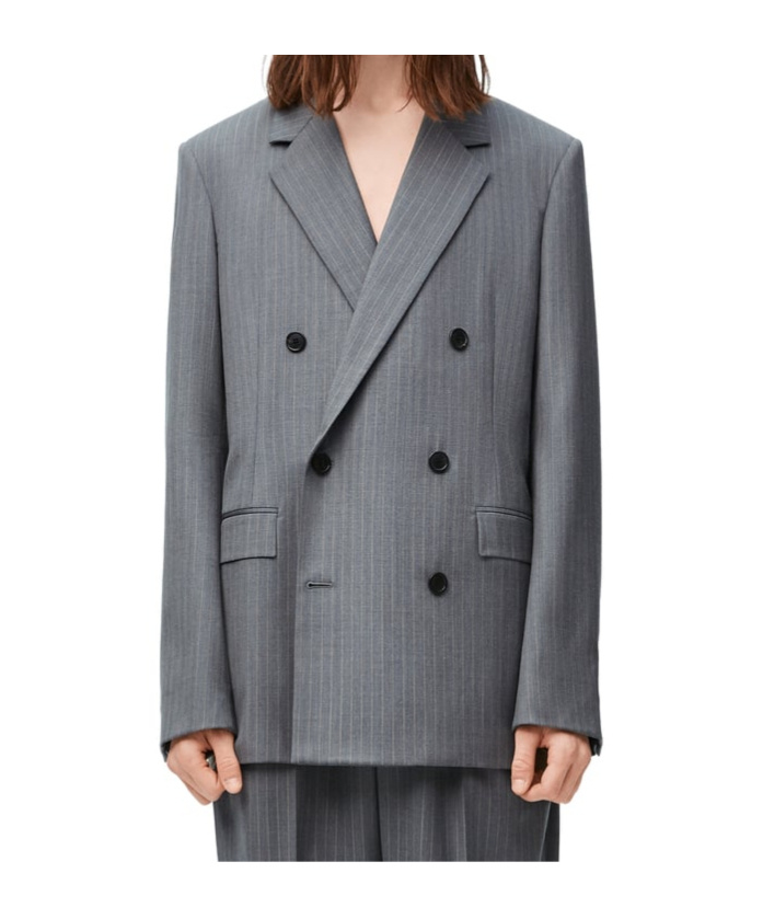 Loewe Wool Double-breasted Blazer In Black