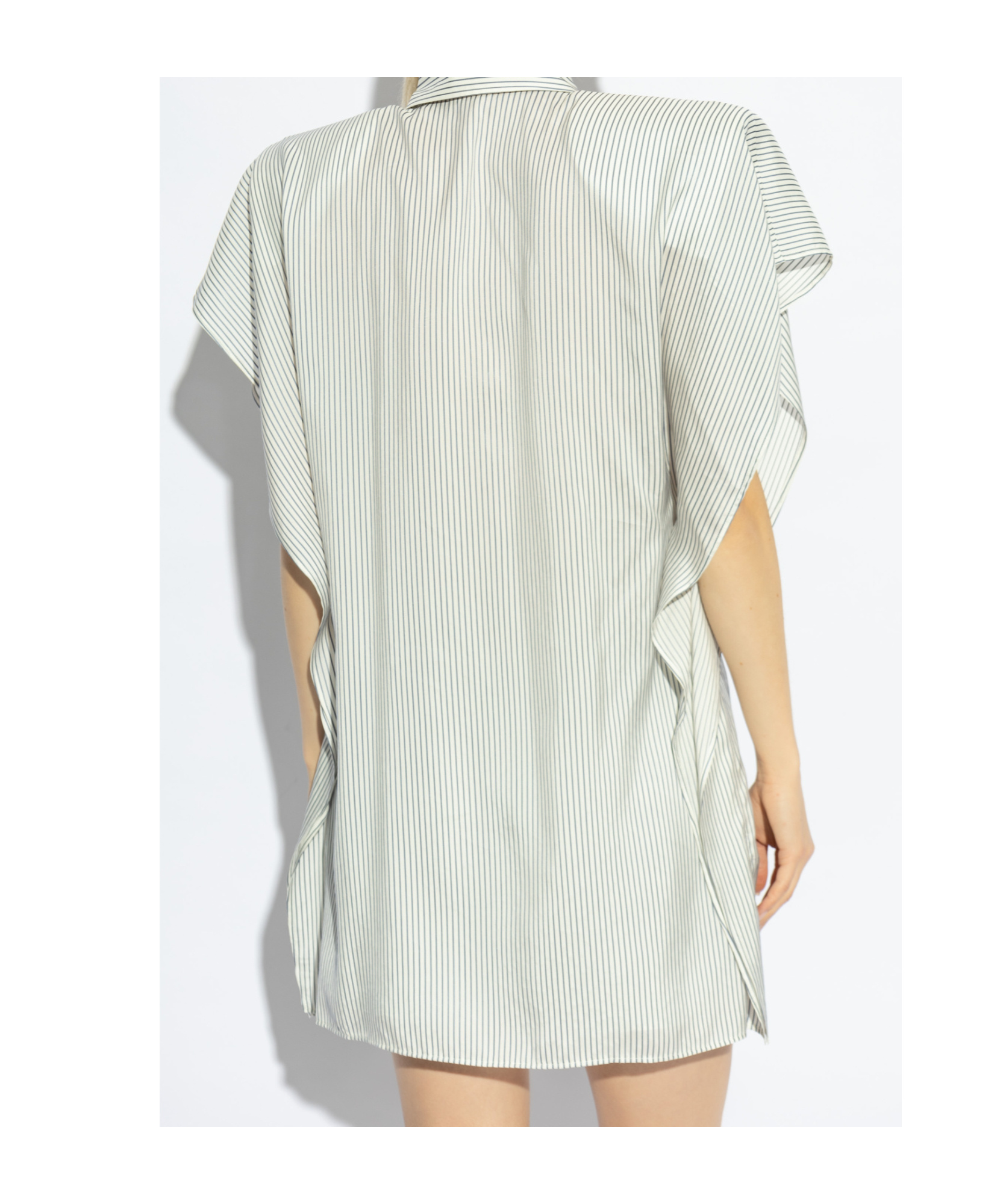 Stella Mccartney Silk Shirt Mini Dress In White