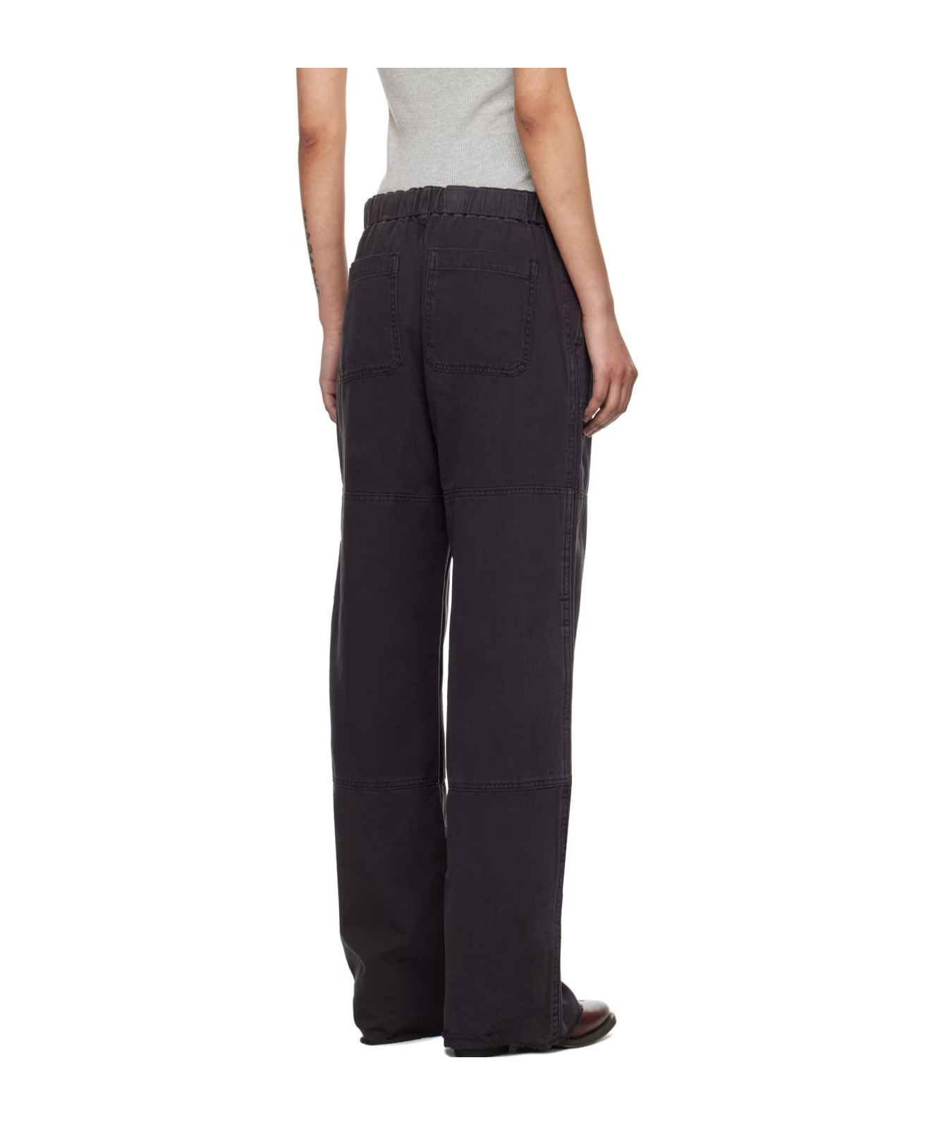 Re/done Paneled Denim Wide-leg Pants In Black