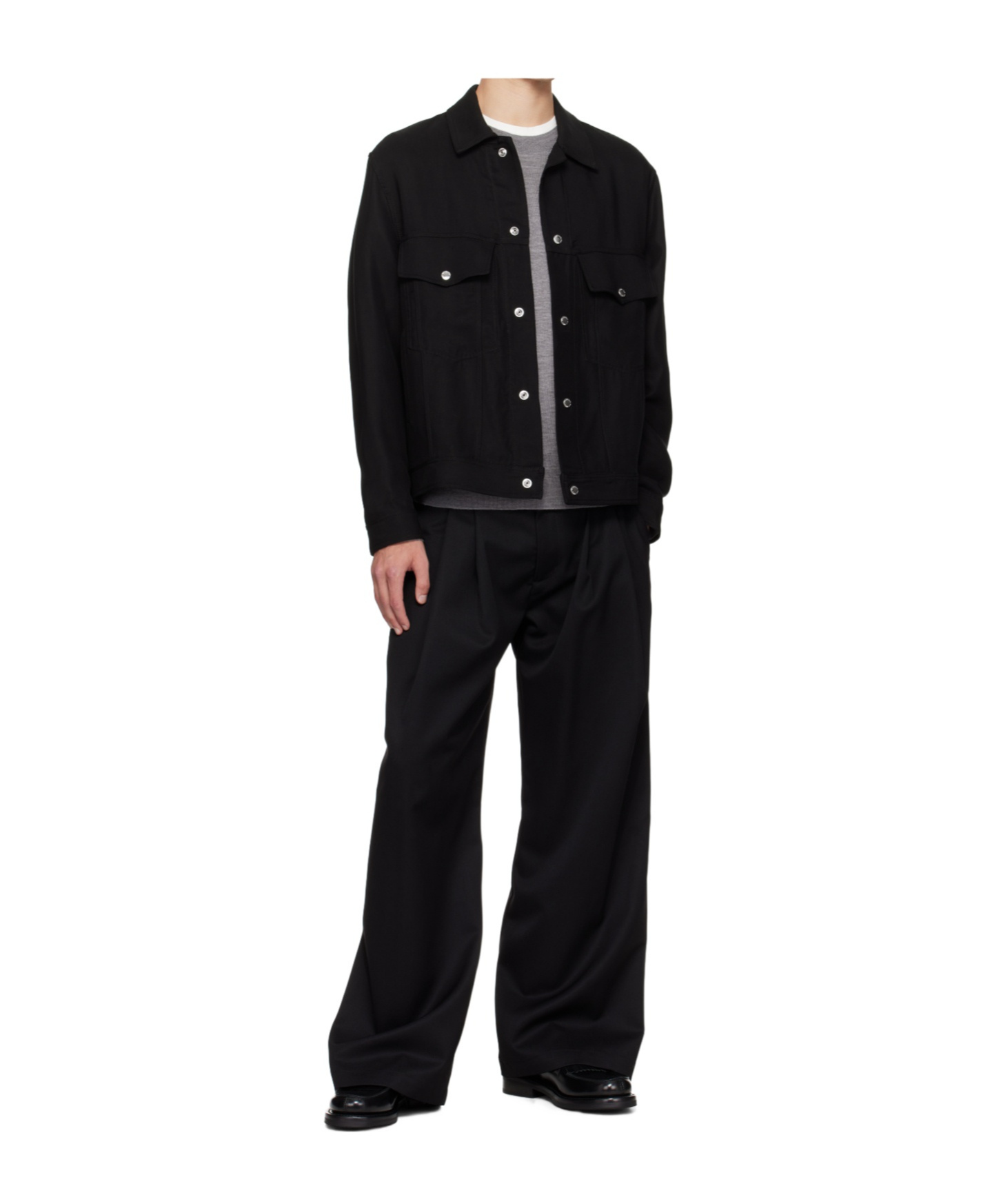 Song For The Mute Lapel Casual Jacket In Black