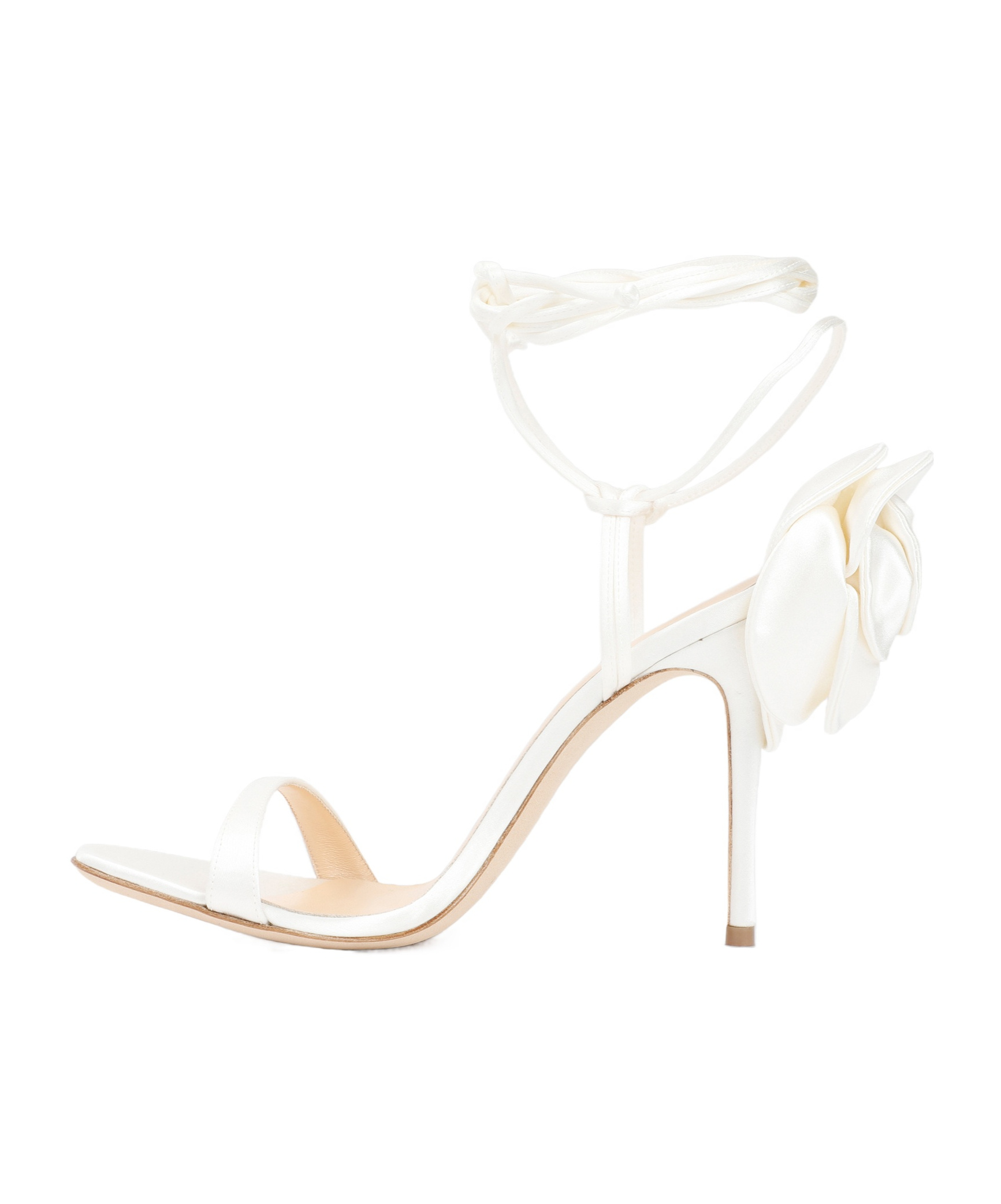 Magda Butrym 100 Embellished Satin Sandals In White