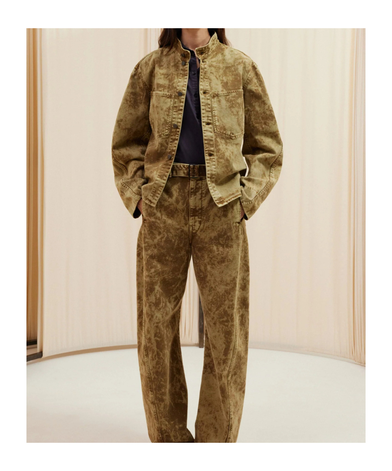 LEMAIRE DENIM COAT WITH CURVED SLEEVES