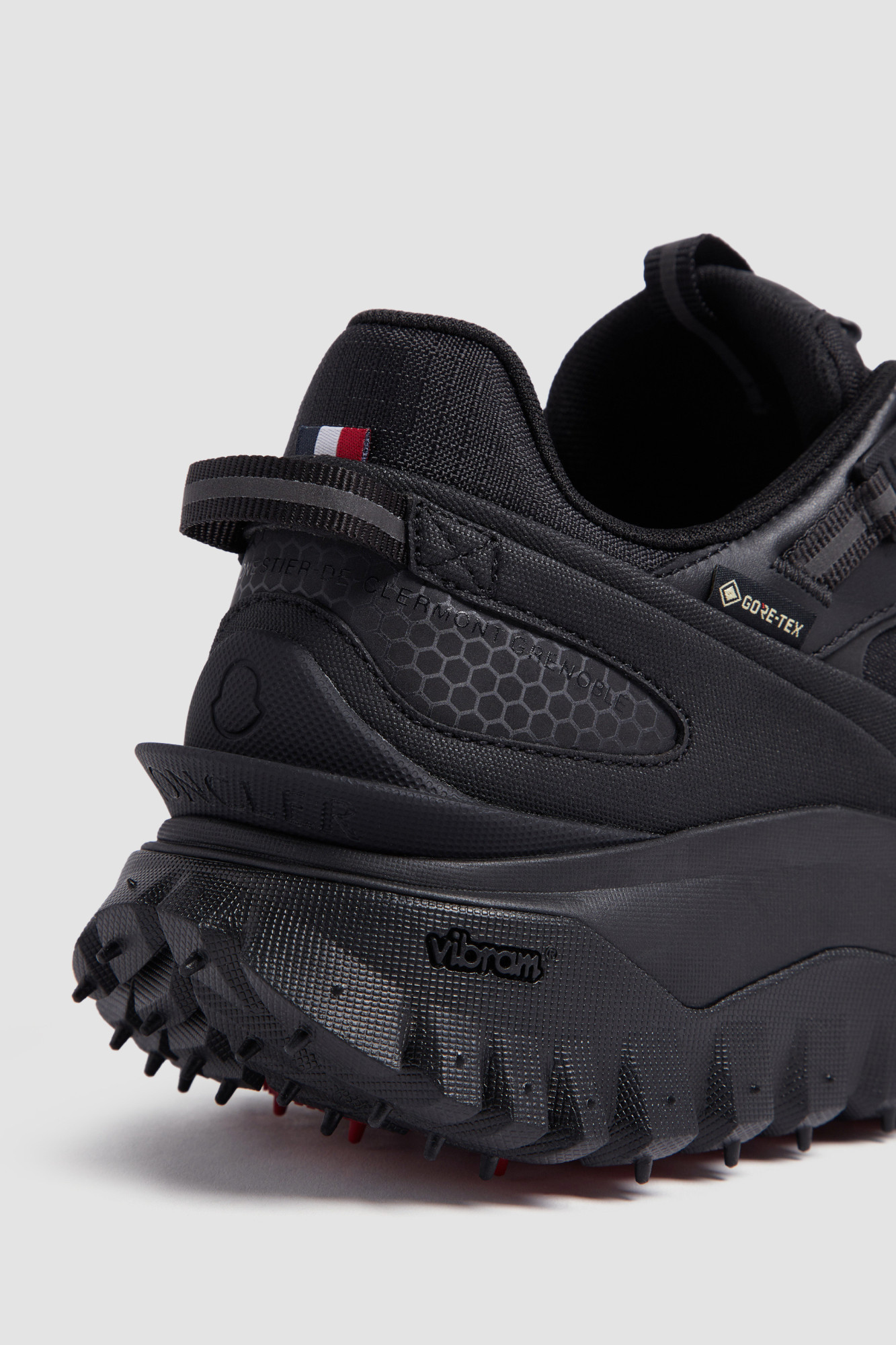 Moncler Men Trailgrip Gtx Mesh And Leather Sneakers In Black