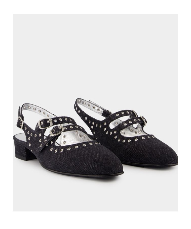 Carel Paris Open-heeled Flats In Black