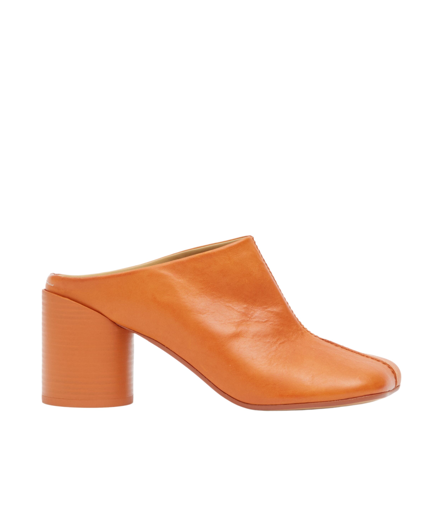 Mm6 Maison Margiela Anatomic-toe Leather Mules In Orange