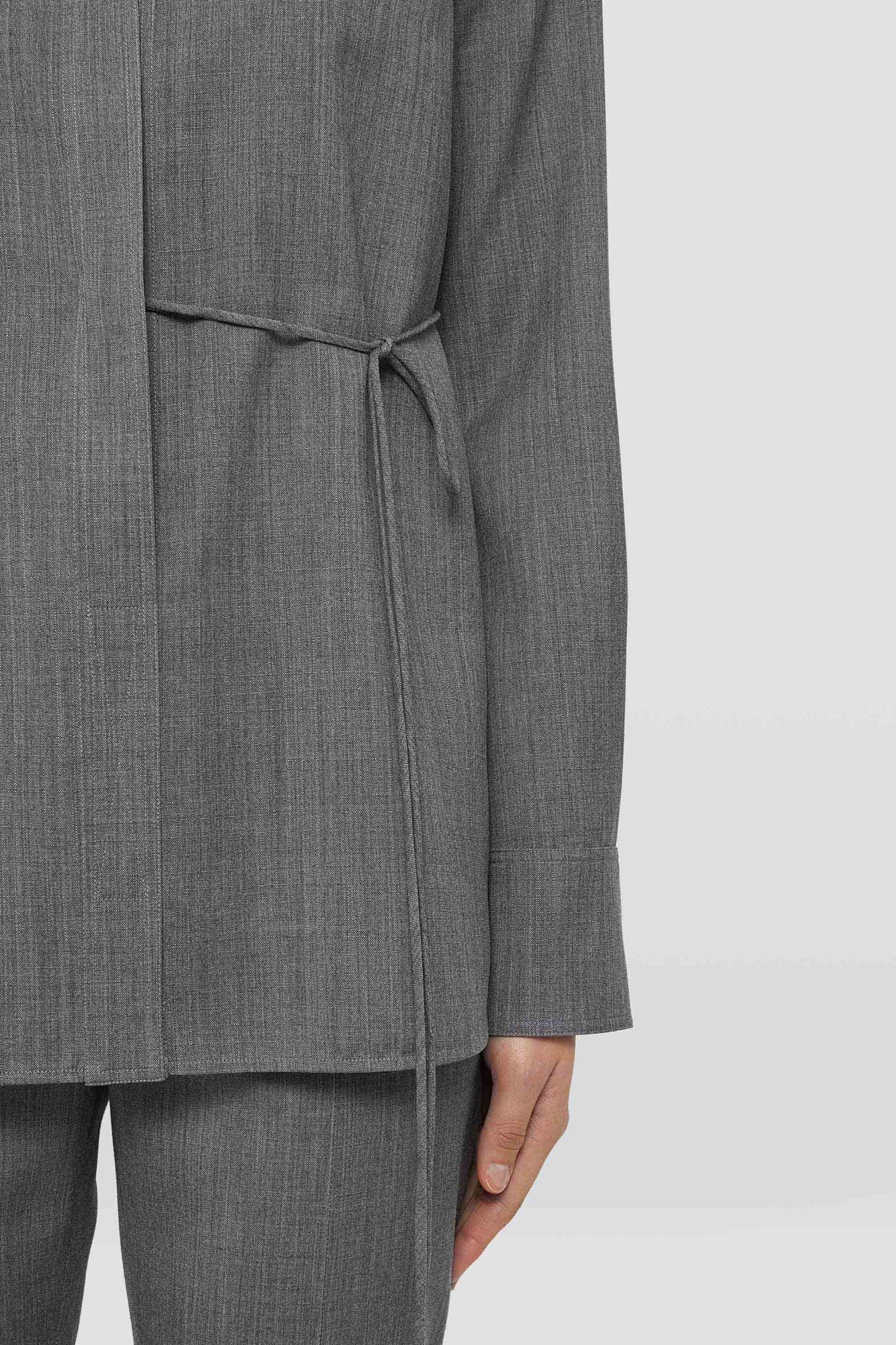 Jil Sander Wrap Wool Shirt In Black