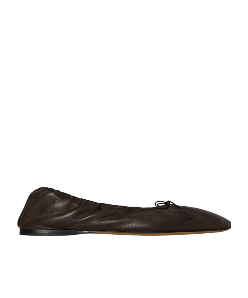 The Row Round Head Ballet Shoes In Black