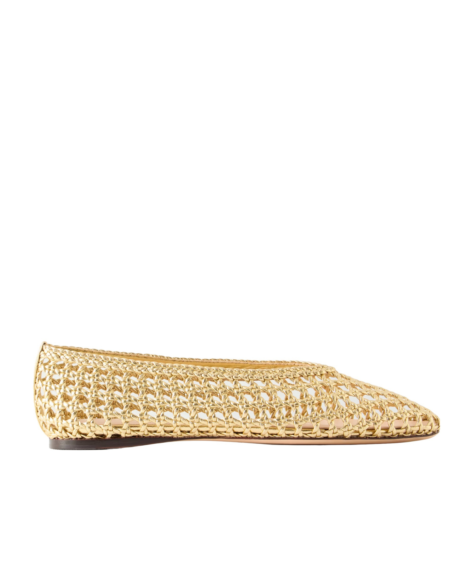 Loeffler Randall Emery Woven Metallic Leather Ballet Flats In Brown