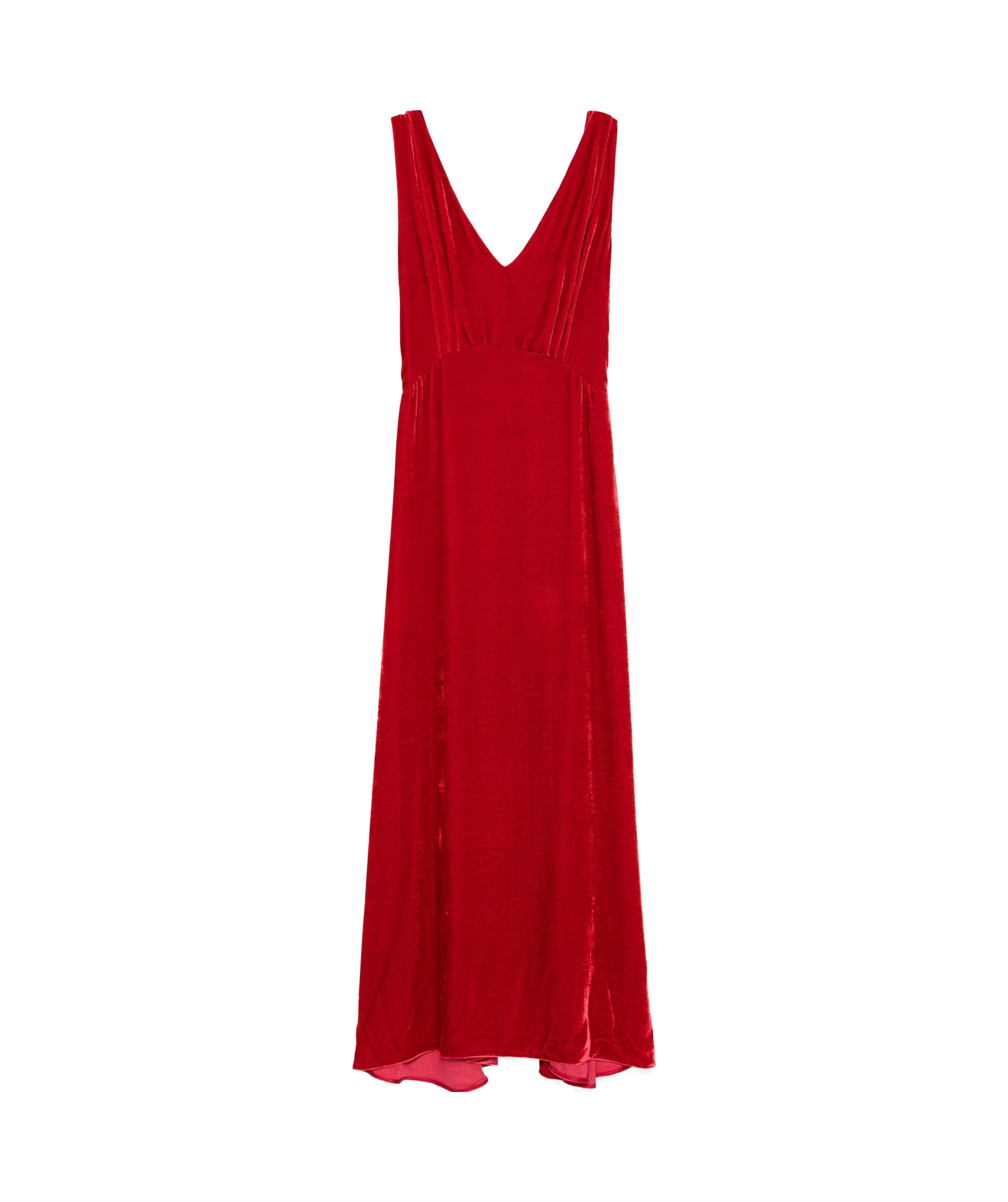 P.a.r.o.s.h Relur Maxi V-neck Velvet Dress In Red