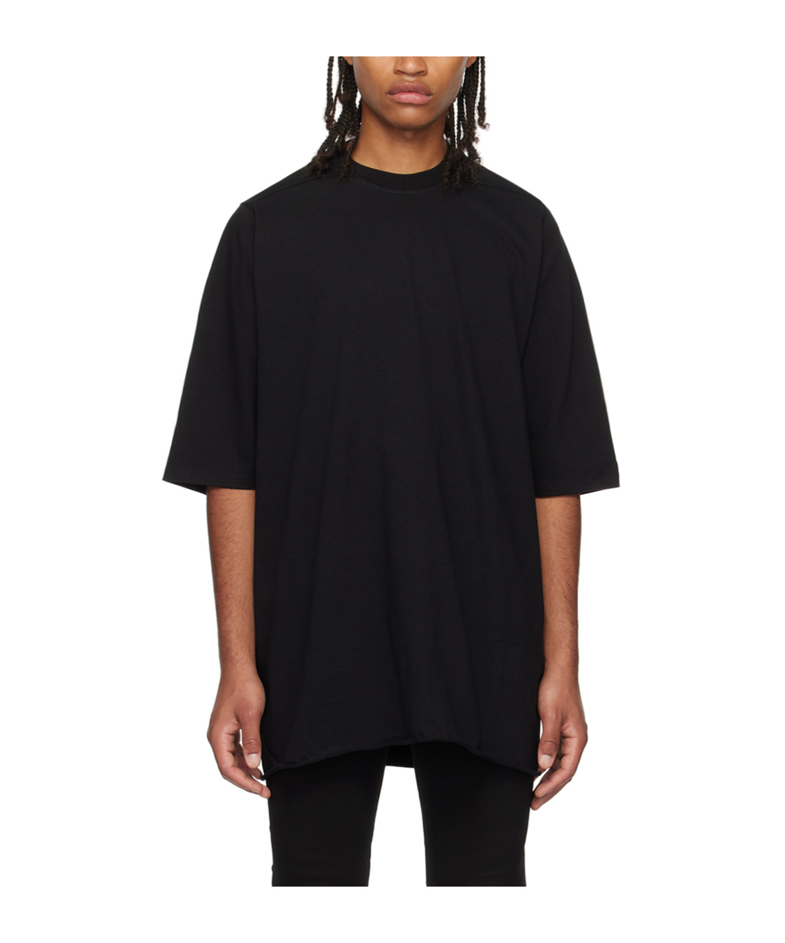 Rick Owens Drkshdw Drkshdw By Rick Owens Oversized Cotton T-shirt With Geometric Design And Relaxed Fit In Black