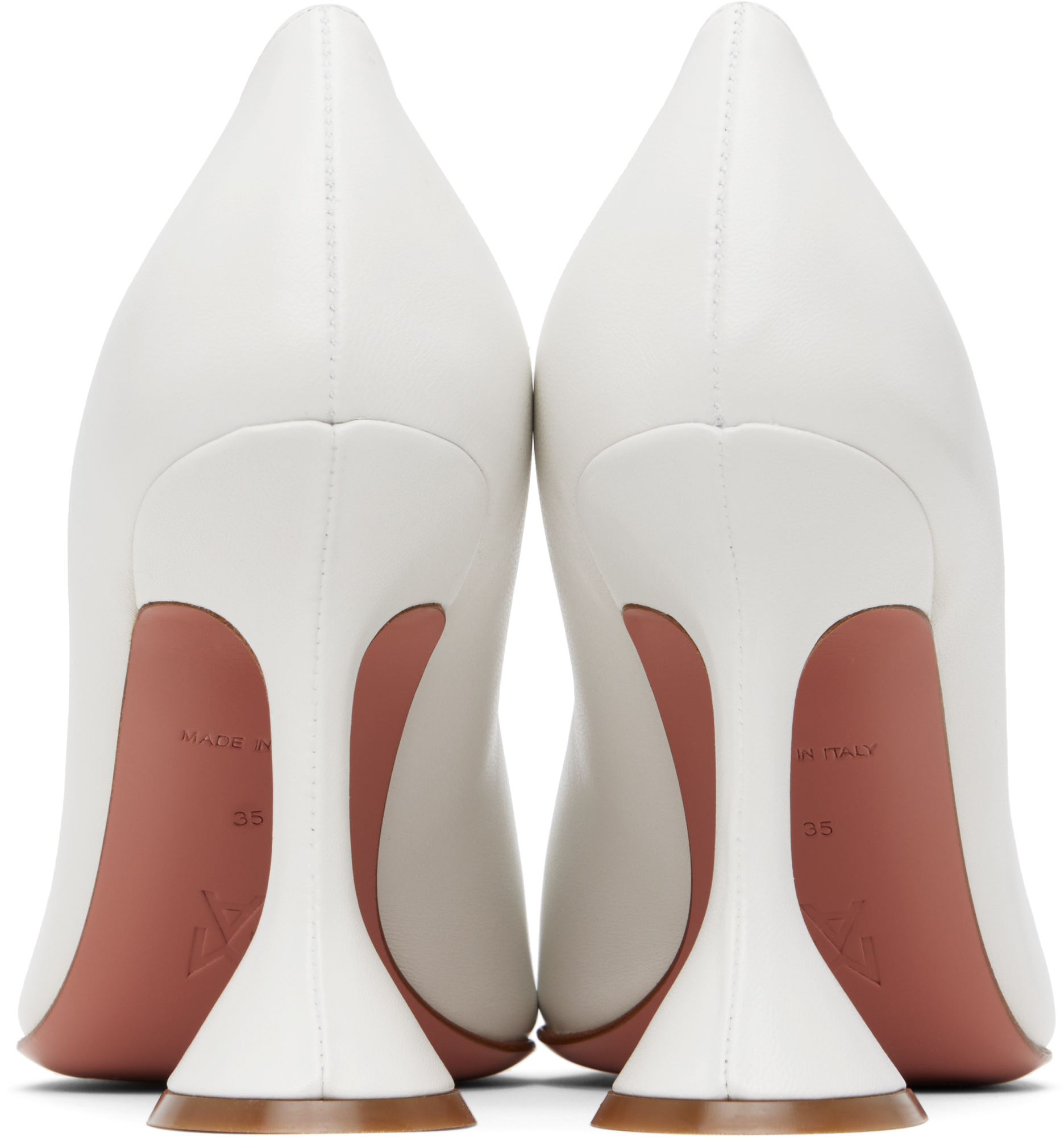 Amina Muaddi Ami Pump Heels In White