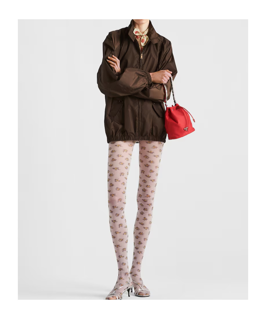 Prada Technical Fabric Jacket In Brown