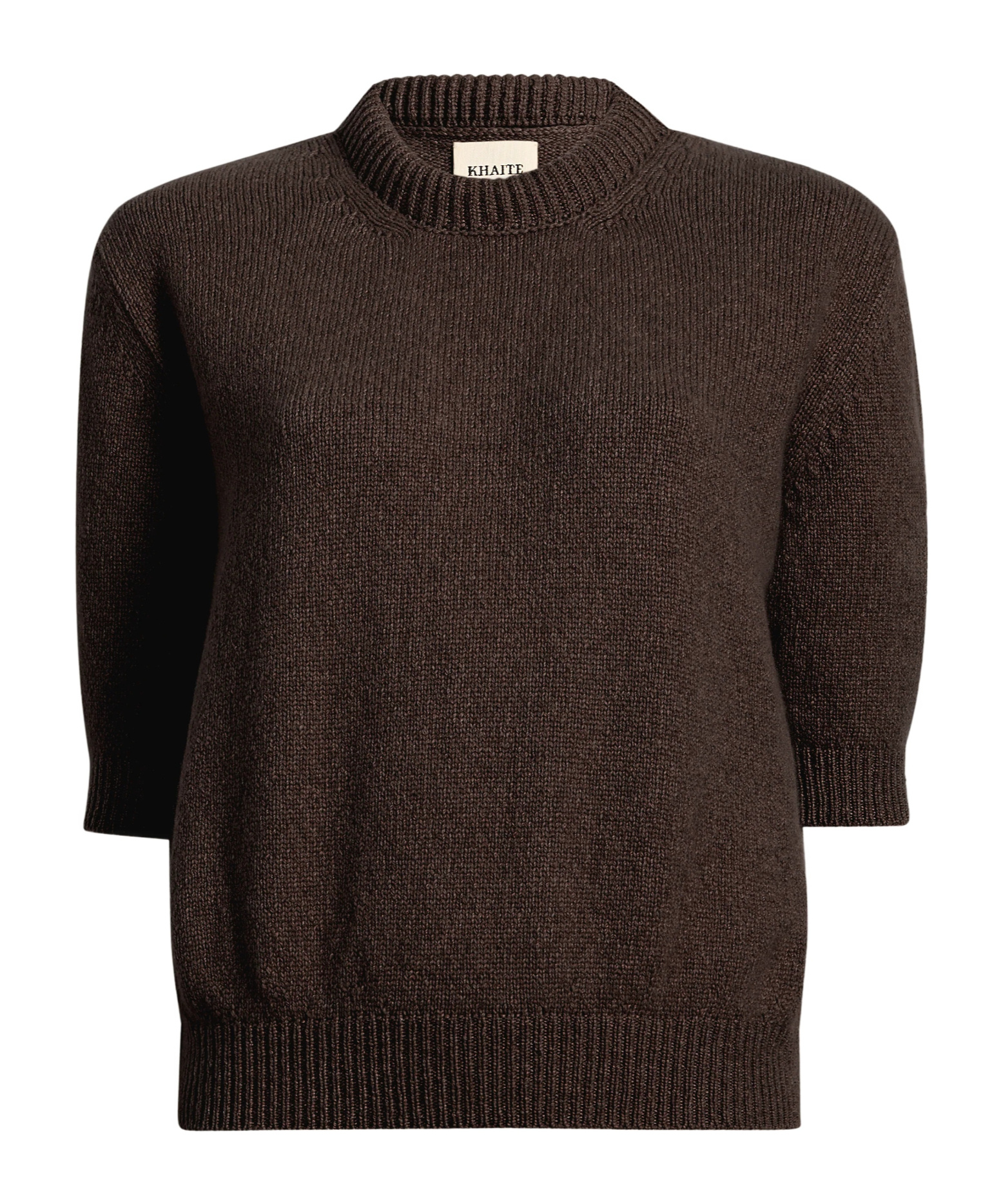Khaite Davin Short-sleeve Sweater In Brown