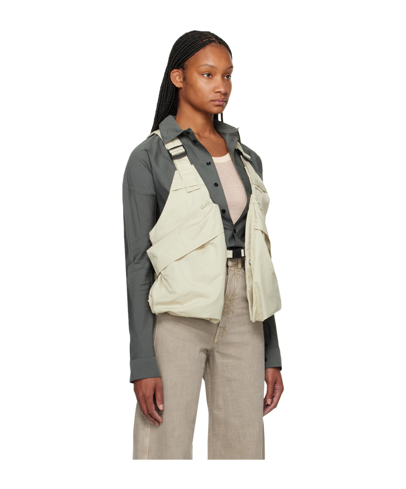 Lemaire Multipocket Vest In White