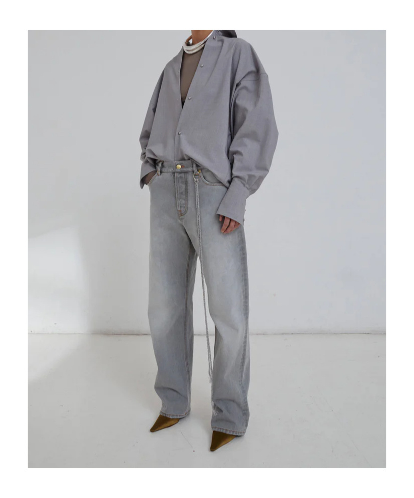 Darkpark Carla - Oversize Wool Shirt In Gray