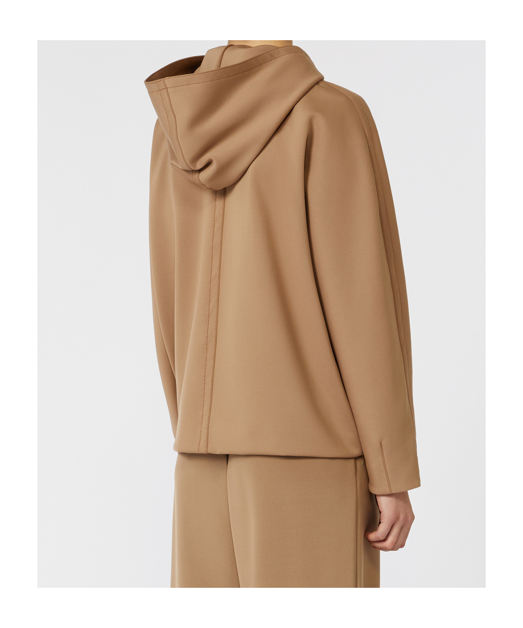 Max Mara Jersey Hooded Sweatshirt In Brown