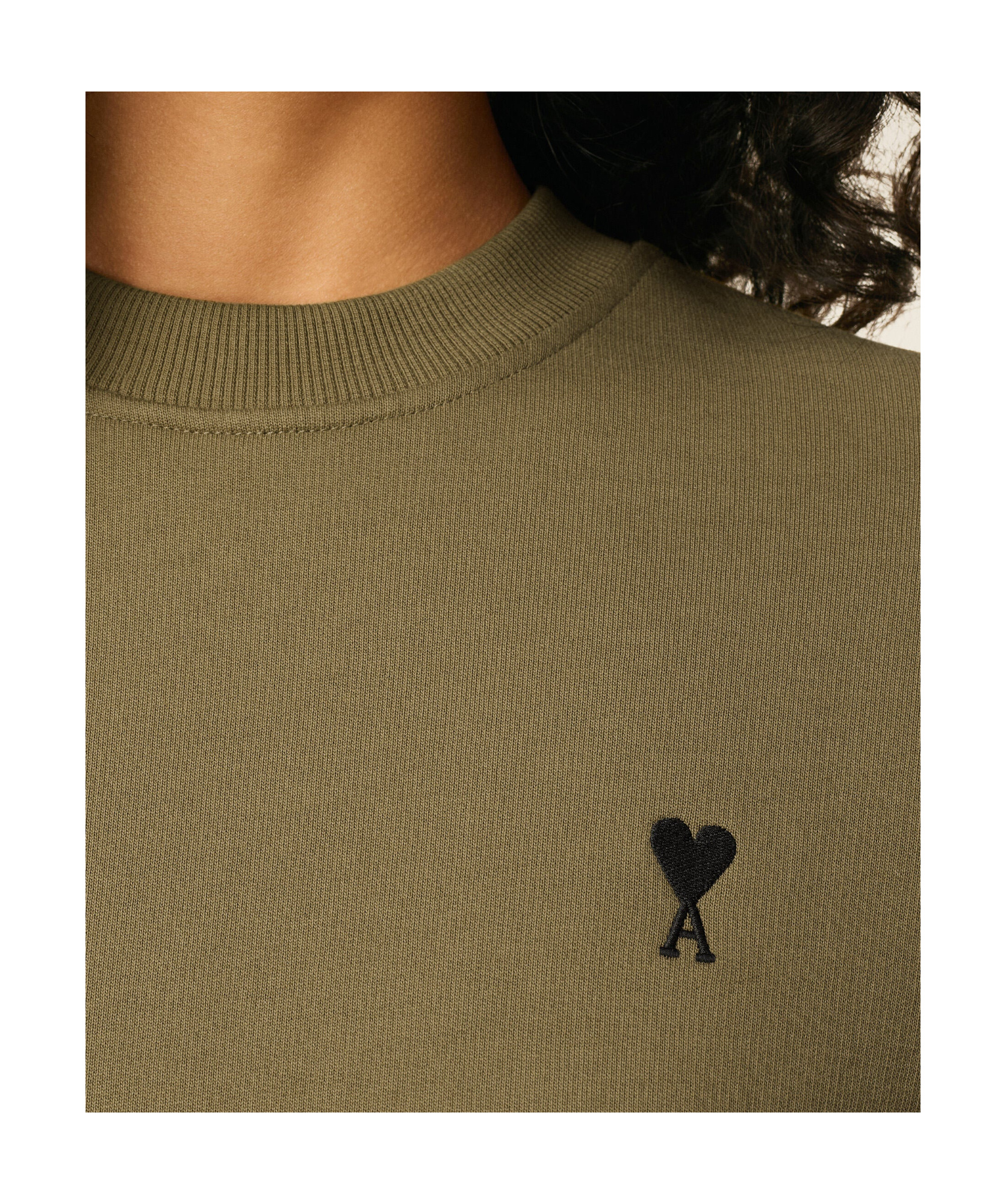 Ami Alexandre Mattiussi Ami Paris Bronze Ami Paris De Coeur Sweatshirt In Green