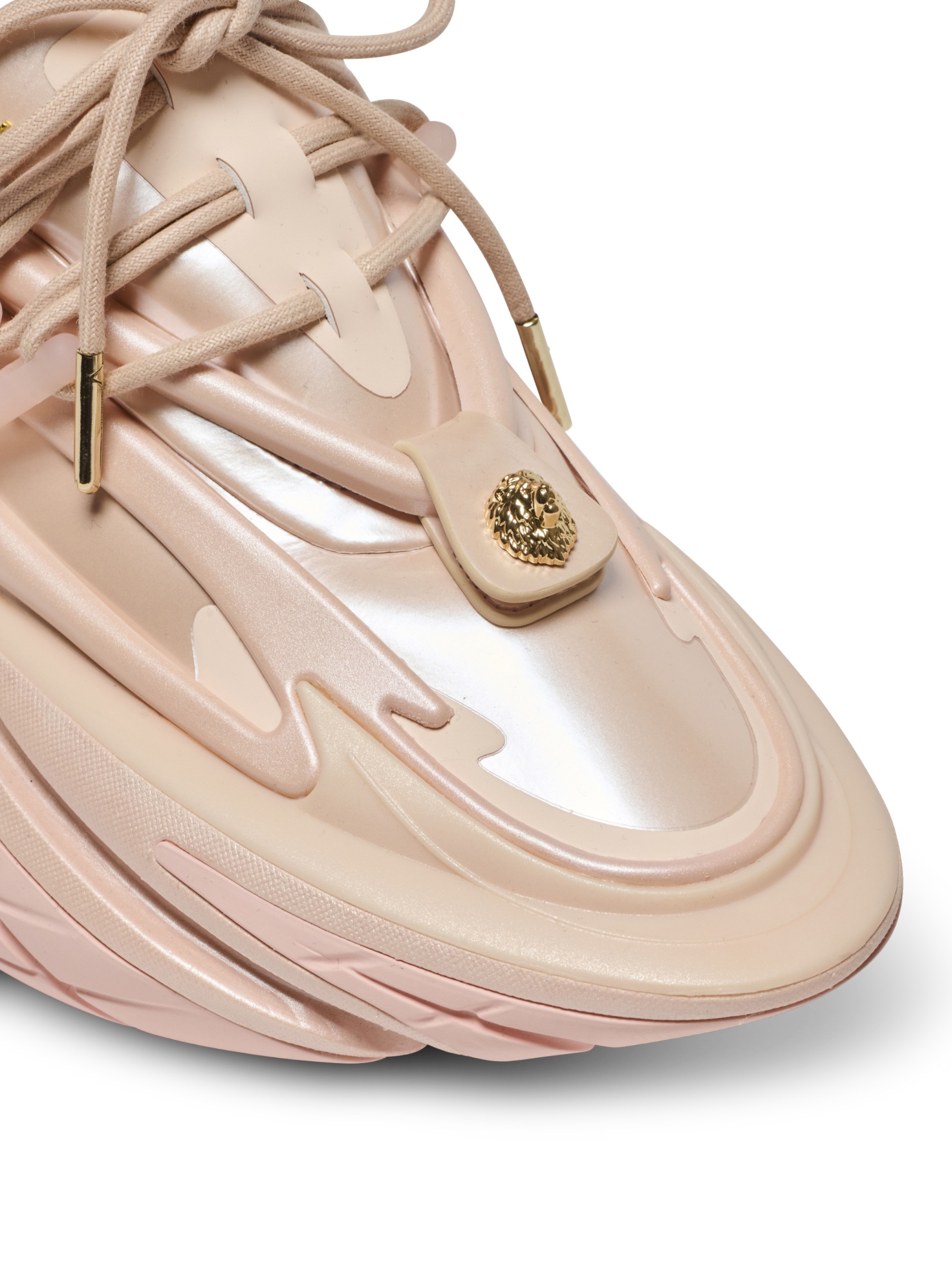 Shop Balmain Unicorn Low Trainers In Iridescent Technical Materials In Nude
