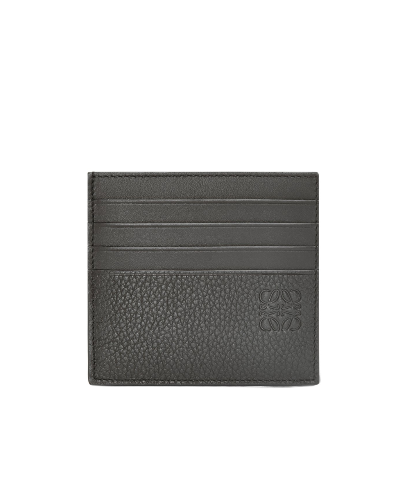 Loewe Grain Open Solid Color Card Holder In Black